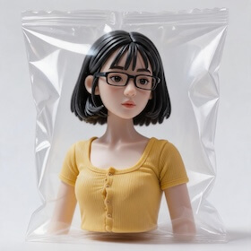 MomoCap AI style example: clay figurine keepsake card